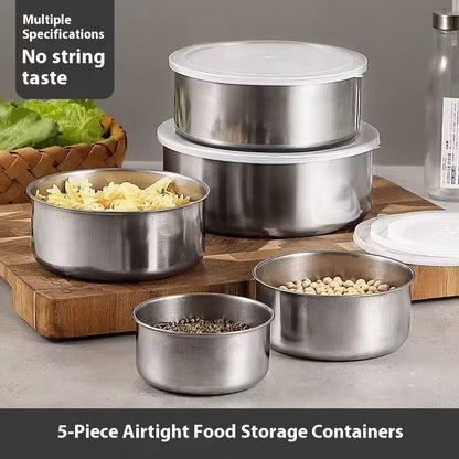 Set 5 Caserole Metalice cu Capac Plastic — Mai Mult Confort în Bucătărie