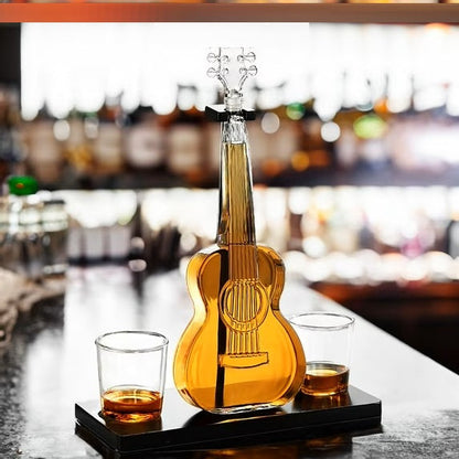 Set decantor in forma de vioara cu 2 pahare si — Mai Mult Confort Oriunde