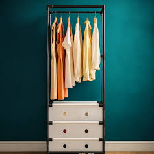 Organizator haine cu 3 sertare si bara umerase 41x41x188 cm — Confort Practic Pentru Casa Ta