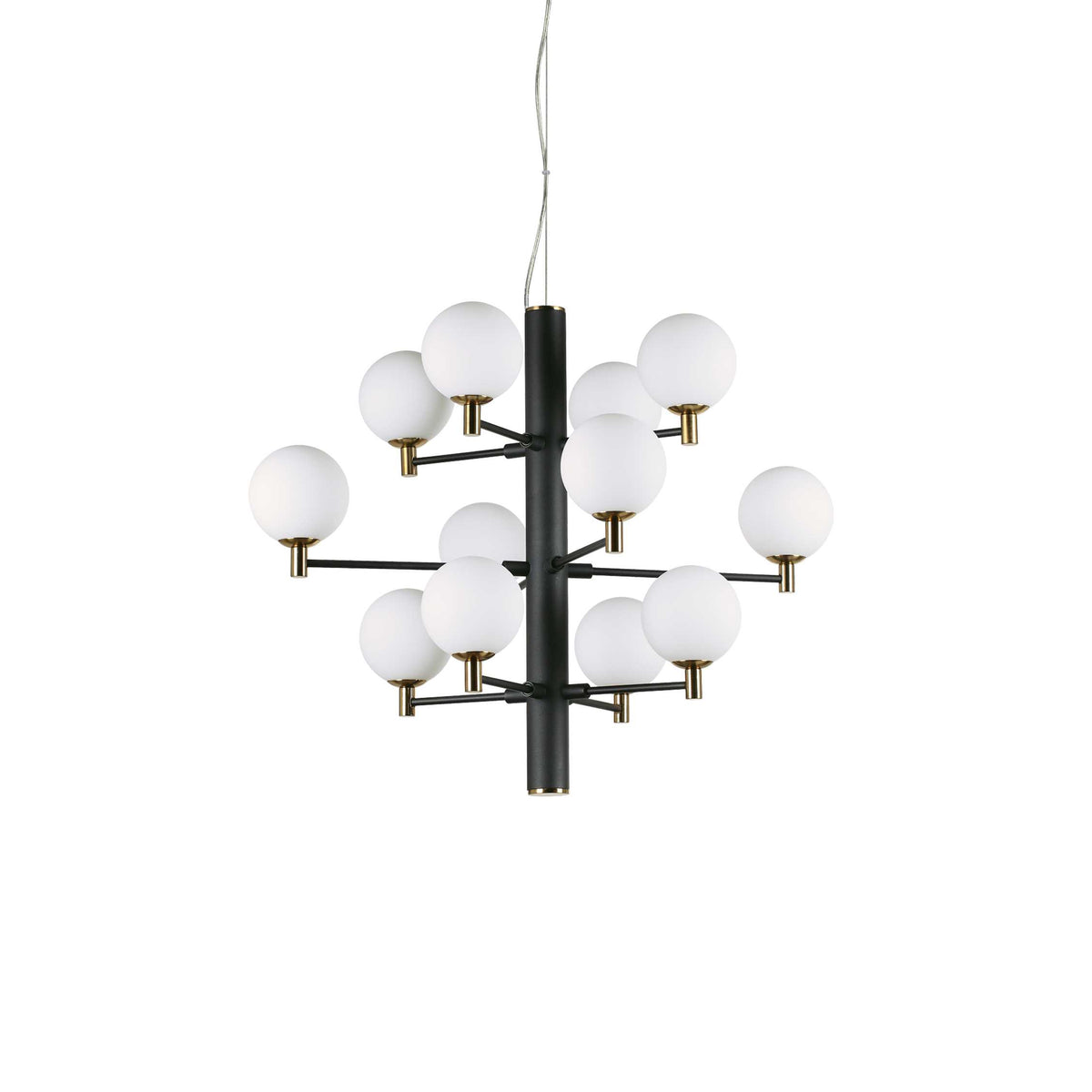Lustră Suspendată COPERNICO SP12, Negru și Auriu, 12 Becuri G9, 8021696197319