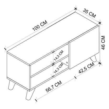 Comoda TV Malta 100 cm 100 cm PAL 18 mm — Confort Practic Pentru Casa Ta