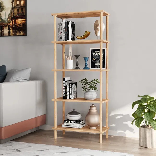 Raft cu 5 polite din bambus — Confort Practic Pentru Casa Ta