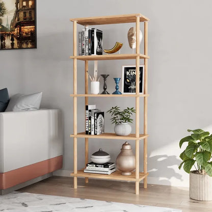 Raft cu 5 polite din bambus — Confort Practic Pentru Casa Ta