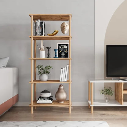 Raft cu 5 polite din bambus — Confort Practic Pentru Casa Ta