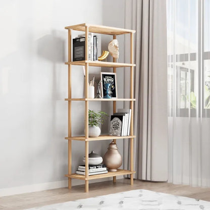 Raft cu 5 polite din bambus — Confort Practic Pentru Casa Ta
