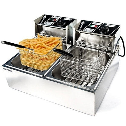 Friteuza electrica Hoffmans de 6 litri sau 12 litri 2500W/5000W — Mai Mult Confort în Bucătărie