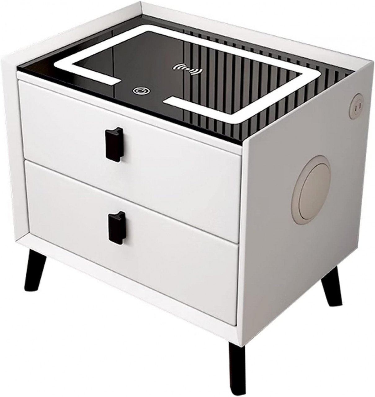 Noptiera Smart Multifunctionala iluminare LED tactil cu 3 culori incarcare — Confort Practic