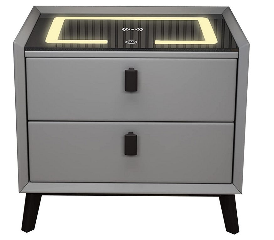 Noptiera Smart Multifunctionala iluminare LED tactil cu 3 culori incarcare — Confort Practic