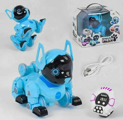 Robot Catelus Smart cu telecomanda ceas — Util Pentru Familie și Copii