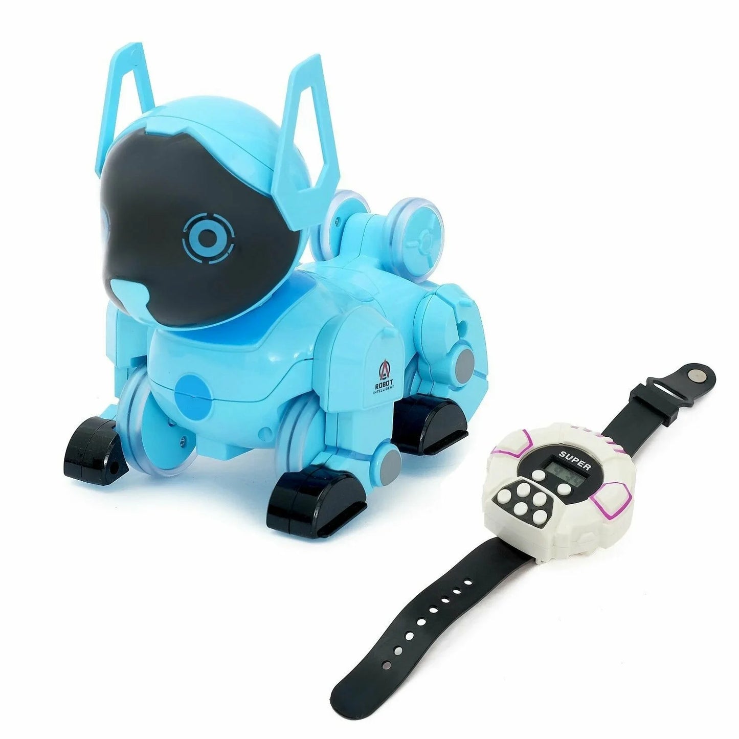 Robot Catelus Smart cu telecomanda ceas — Util Pentru Familie și Copii