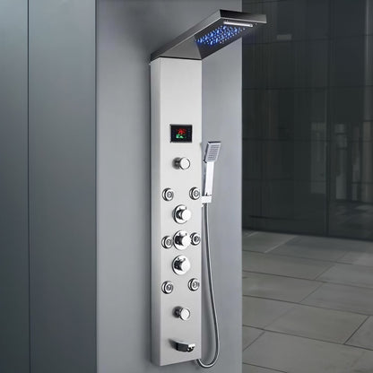 Panou dus modern din otel inoxidabil 304 cu functie cascada — Confort Practic Pentru Casa Ta