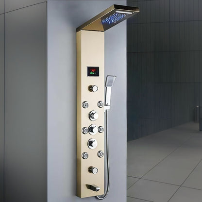 Panou dus modern din otel inoxidabil 304 cu functie cascada — Confort Practic Pentru Casa Ta