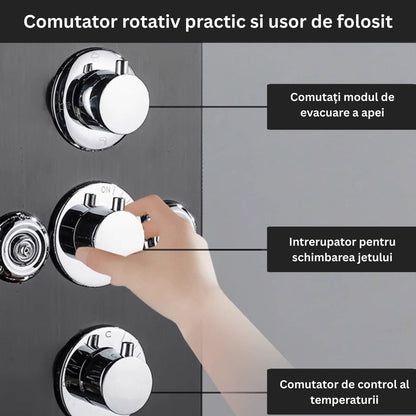 Panou dus modern din otel inoxidabil 304 cu functie cascada — Confort Practic Pentru Casa Ta