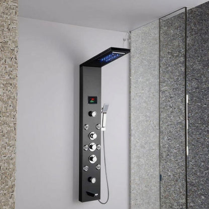 Panou dus modern din otel inoxidabil 304 cu functie cascada — Confort Practic Pentru Casa Ta