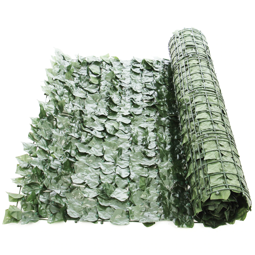 Gard artificial verde cu frunze