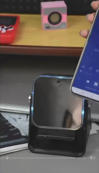 Suport Telefon cu Boxă Bluetooth, Lumină RGB, Rotire 360° și Design de Birou, A-175-13