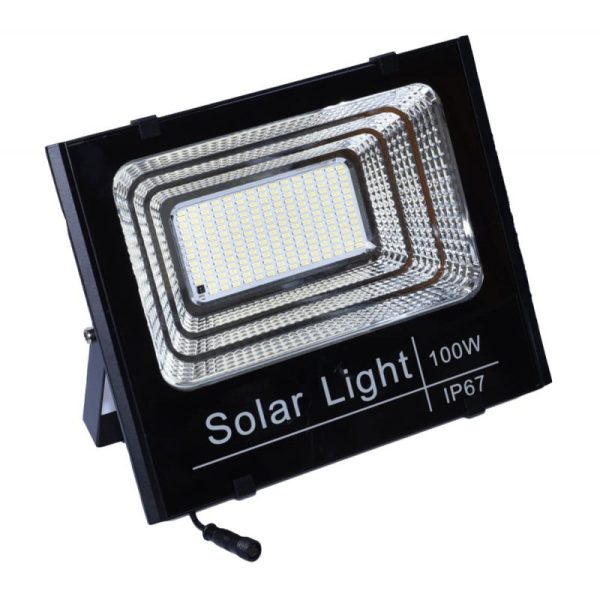 Proiector Solar LED 100W cu Panou Separat, Telecomandă și Protecție IP67, Q-18D037