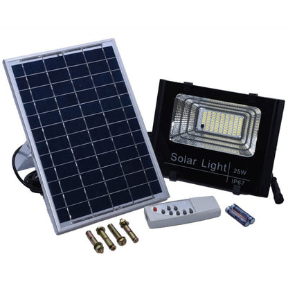 Proiector Solar LED 25W cu Panou Separat, Telecomandă, Temporizator și IP67, Q-18D034