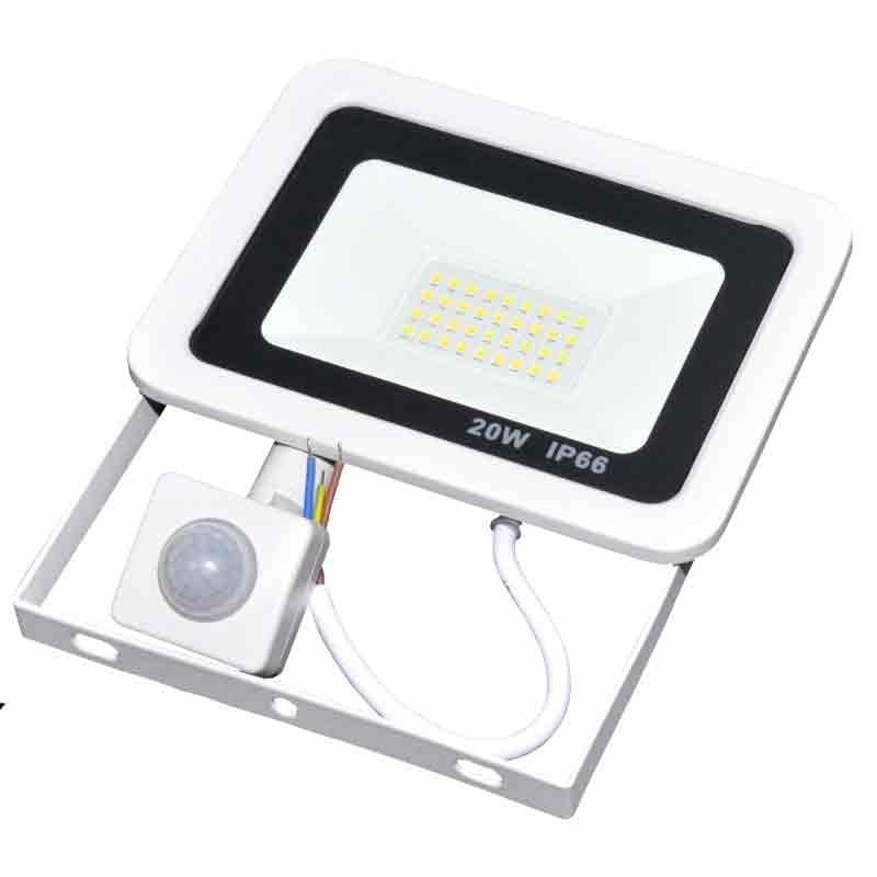 Proiector LED Slim 20W cu Senzor de Mișcare, 1800 lm, Lumină Rece, IP66, Q-20A007