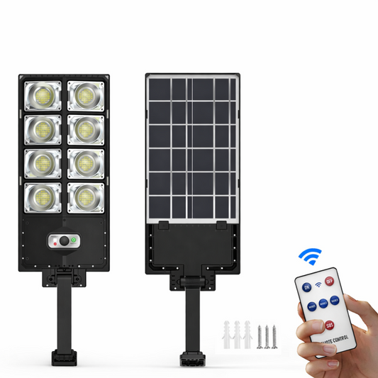 Lampă Solară Stradală 120W cu 240 LED-uri, Senzor Mișcare și Telecomandă, CLS-IL067