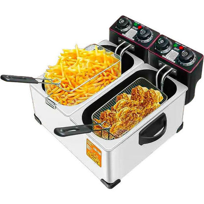 Friteuza dubla RAF R.5223 2x3L 4000W inox — Mai Mult Confort în Bucătărie