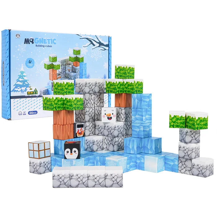 Blocuri magnetice de constructie 3D 2.5 cm — Util Pentru Familie și Copii