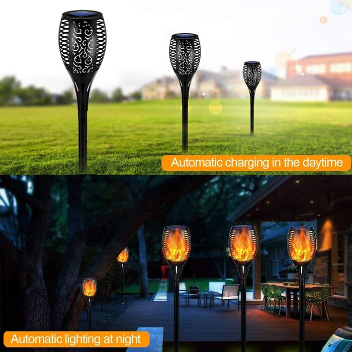 Lampa solara tip torta cu efect flacara varianta 61cm — Confort Practic Pentru Casa Ta