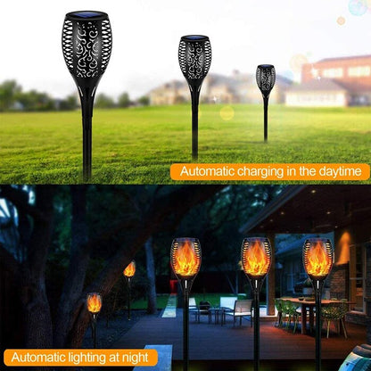 Lampa solara tip torta cu efect flacara varianta 61cm — Confort Practic Pentru Casa Ta