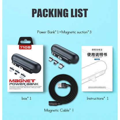Baterie externa magnetica 3 in 1 5000 mAh Negru — Utilitate Smart Zi de Zi