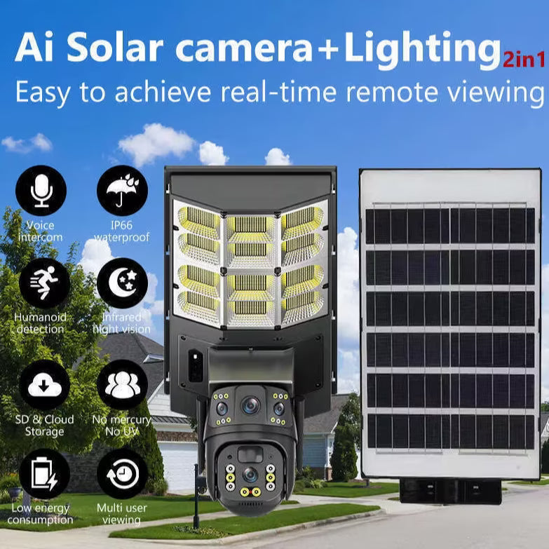 Lampa Solara cu Camera de Supraveghere SIM 4G — Ambient Modern Pentru Acasă