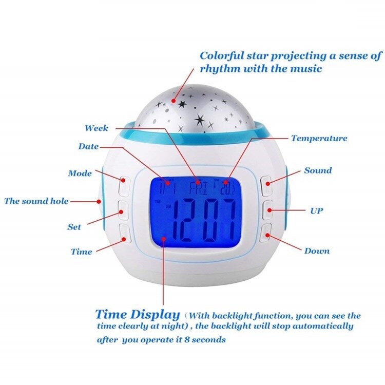 Ceas muzical de birou cu alarma 10 cm — Utilitate Smart Zi de Zi