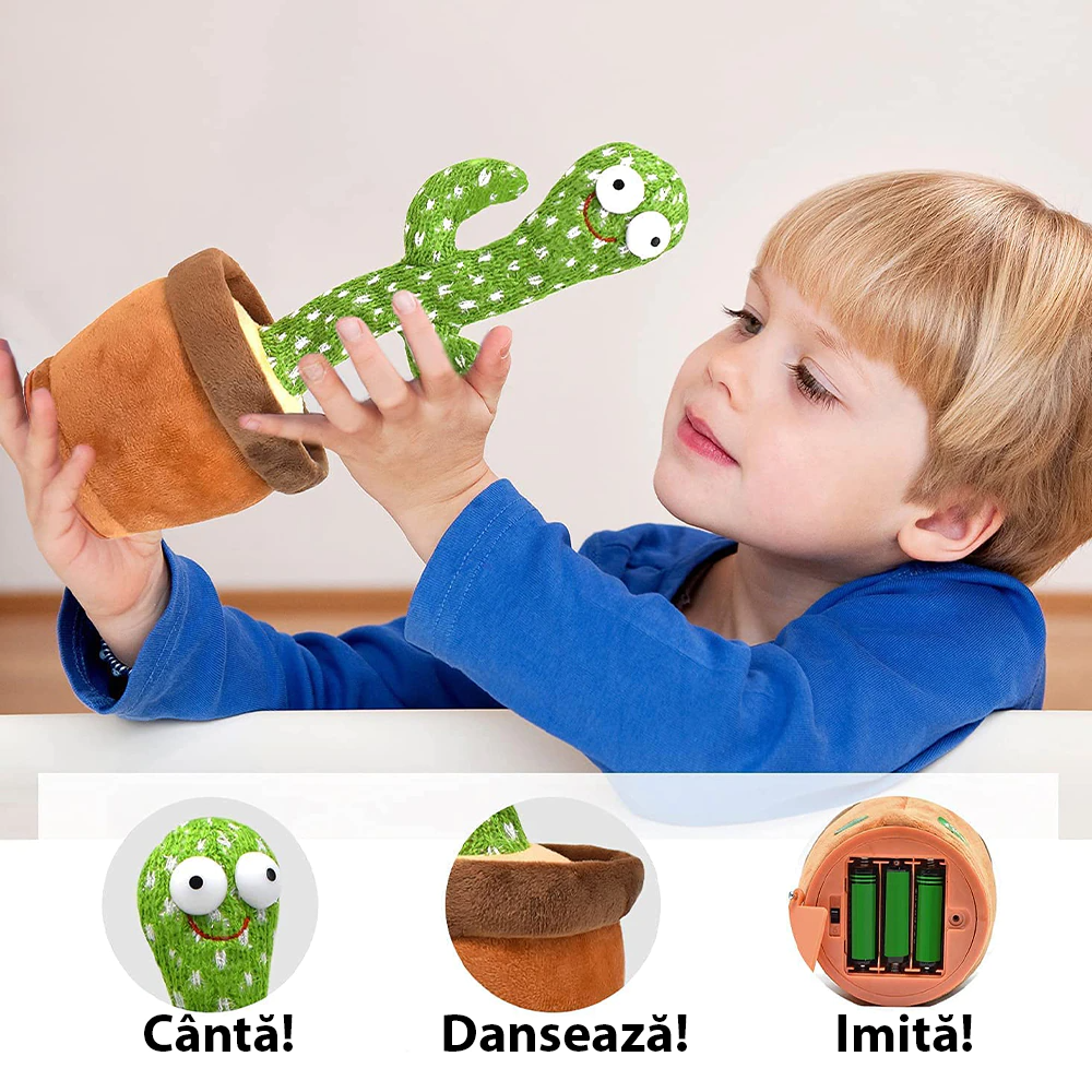 Jucarie de plus Cactus dansator cu acumulator — Util Pentru Familie și Copii