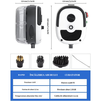 Aparat de curatat cu abur 2500W — Confort Practic Pentru Casa Ta