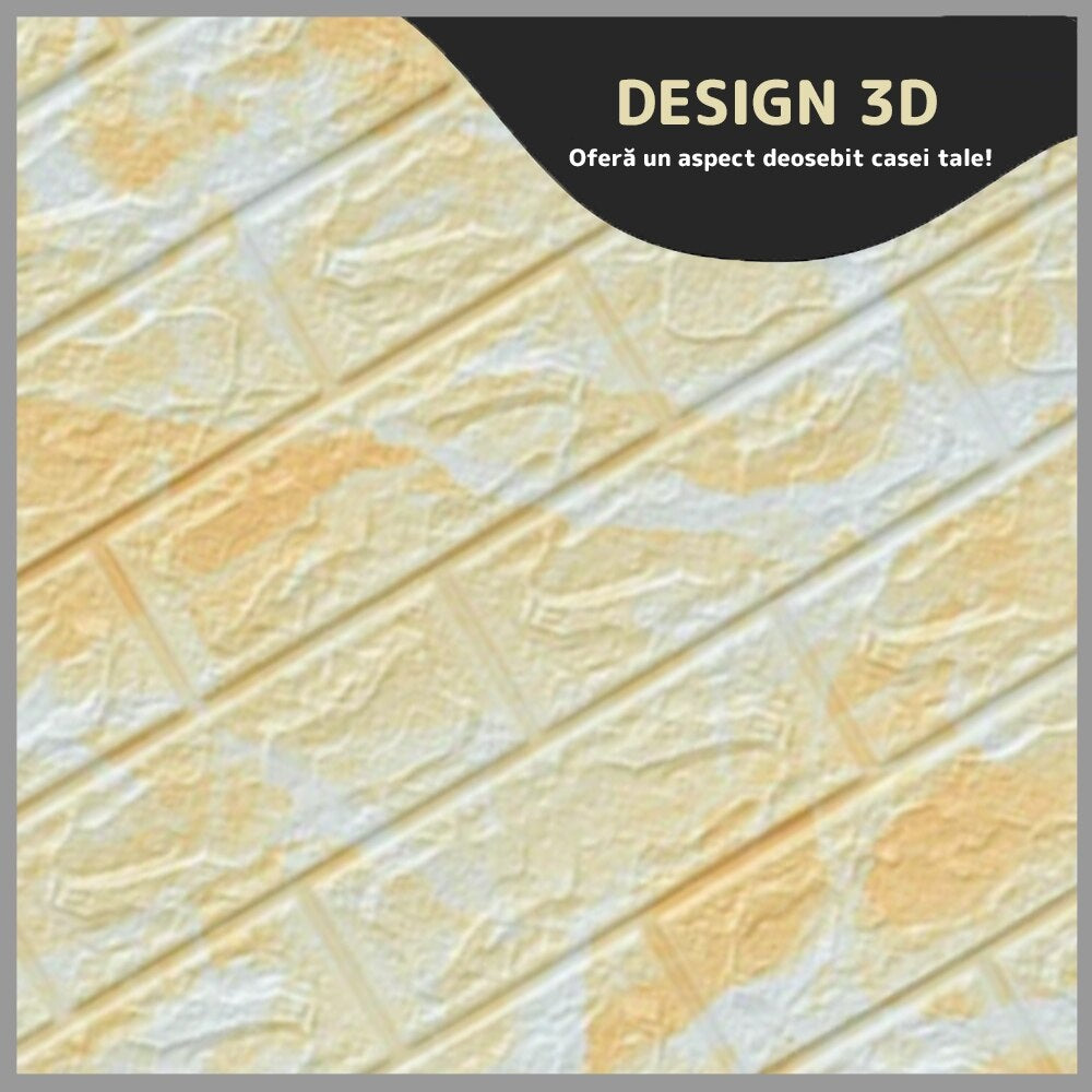Tapet 3D caramida -alb auto-adeziv pentru interior 70 x 77 — Confort Practic Pentru Casa Ta
