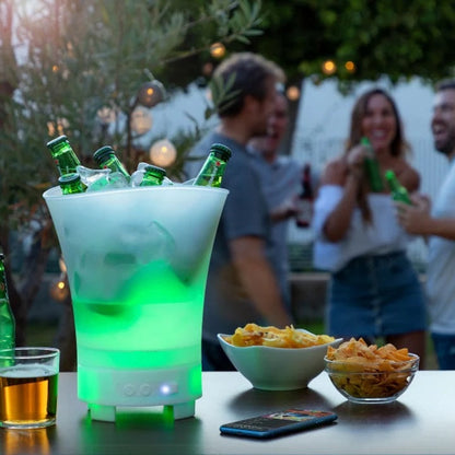 Frapiera gheata 7L cu iluminare LED si boxa wireless reincarcabila — Utilitate Smart Zi de Zi