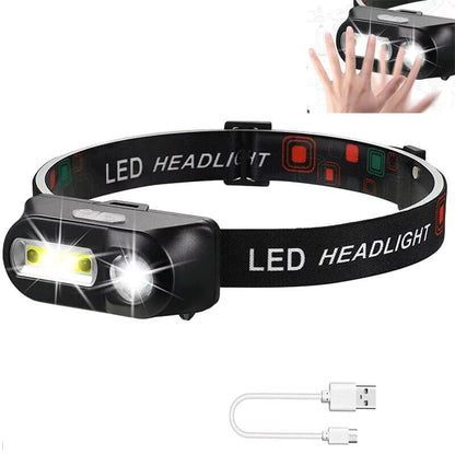 Lanterna frontala de cap cu senzor 3 moduri iluminat led — Ambient Modern Pentru Acasă