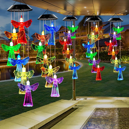 Ghirlanda solara decorativa ingerasi cu lumini LED multicolore si senzor — Ambient Modern Pentru