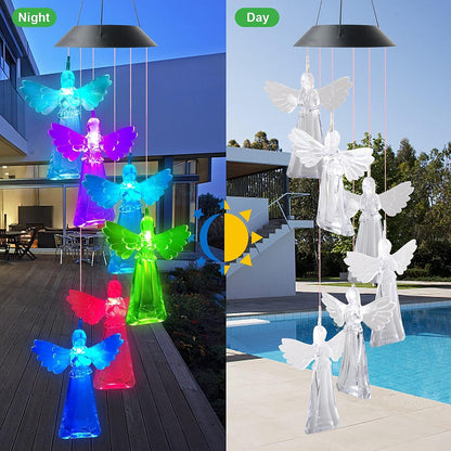 Ghirlanda solara decorativa ingerasi cu lumini LED multicolore si senzor — Ambient Modern Pentru