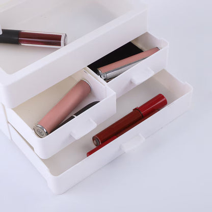 Organizator Cosmetice cu Capac Glisant Transparent si 3 Sertare — Confort Personal Zi de Zi