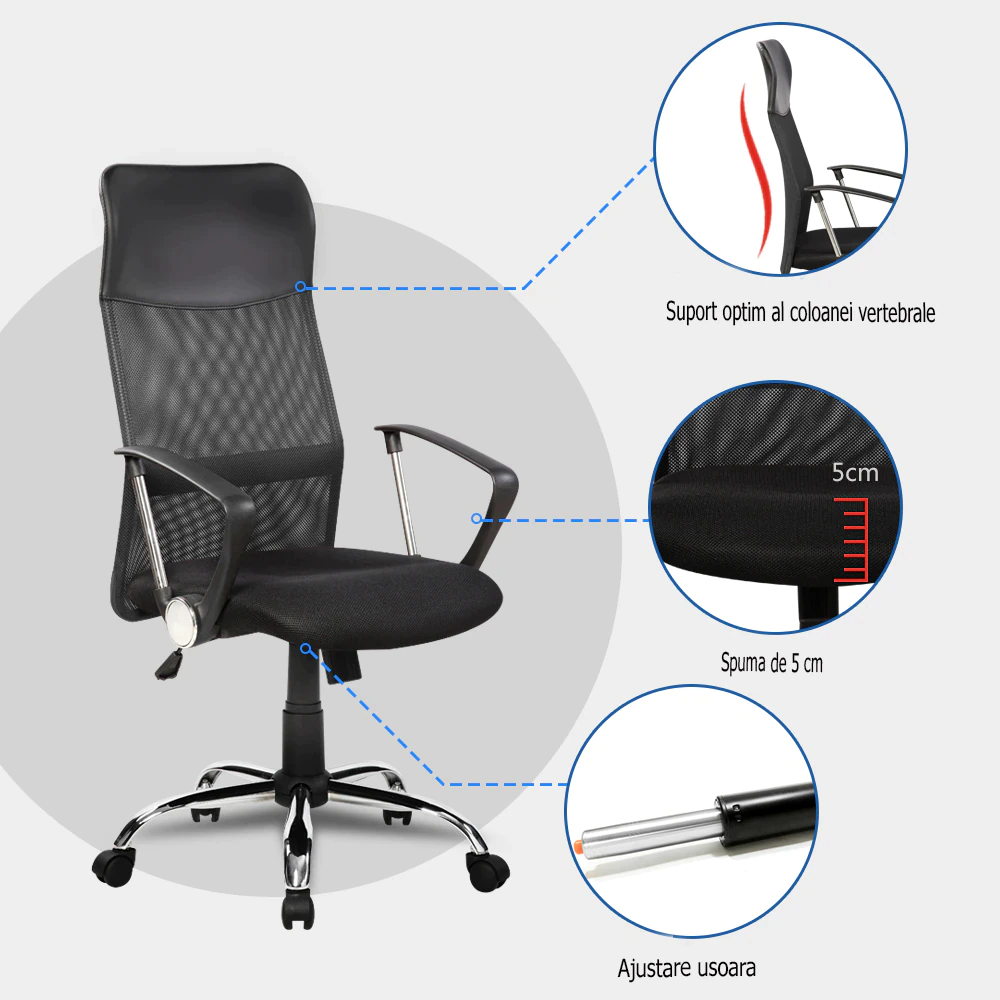 Scaun de birou ergonomic — Confort Practic Pentru Casa Ta