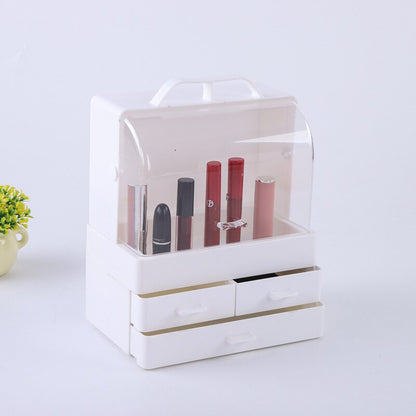 Organizator Cosmetice cu Capac Glisant Transparent si 3 Sertare — Confort Personal Zi de Zi