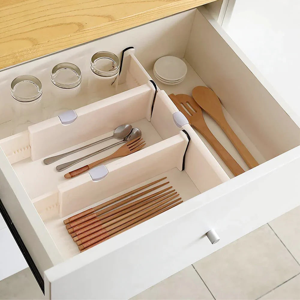 Set 2 organizatoare reglabile pentru sertar — Confort Practic Pentru Casa Ta