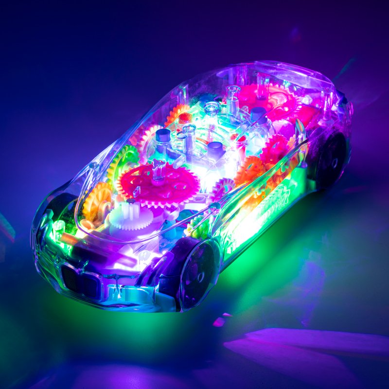 Masinuta transparenta pentru copii iluminata LED — Util Pentru Familie și Copii