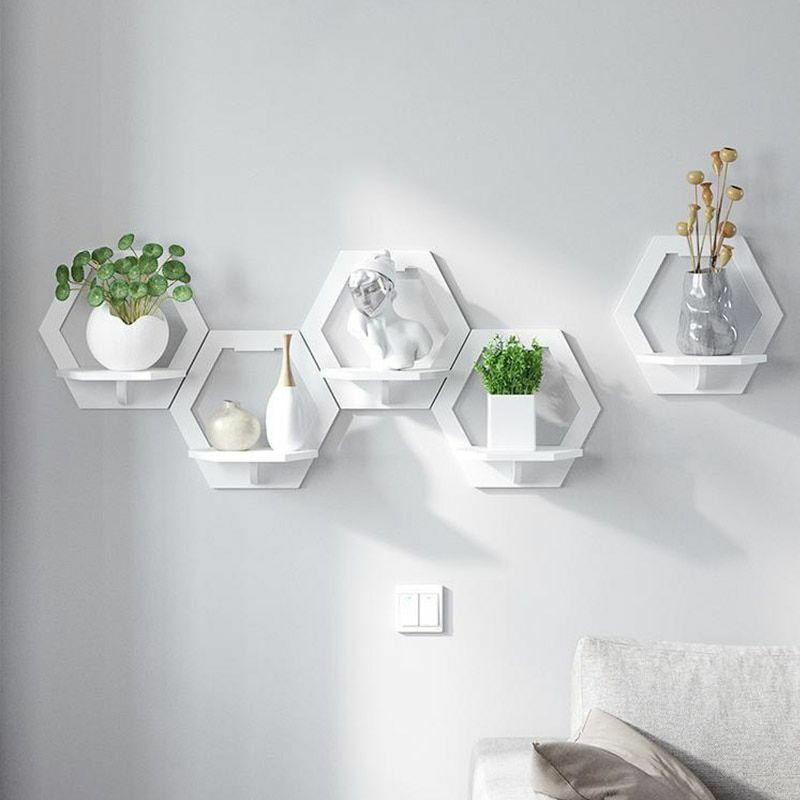 Set 3 rafturi decorative in forma de hexagon — Confort Practic Pentru Casa Ta