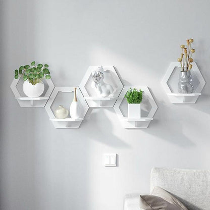 Set 3 rafturi decorative in forma de hexagon — Confort Practic Pentru Casa Ta