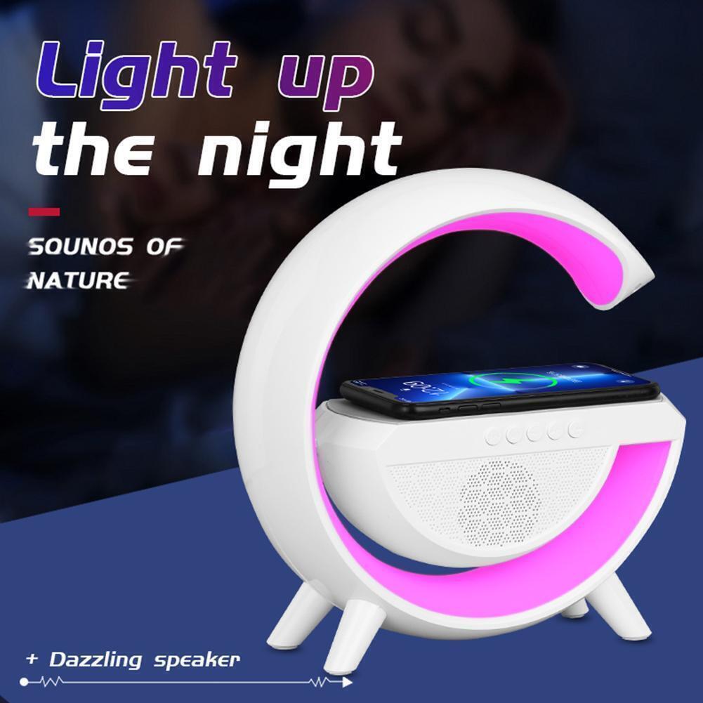 Lampă RGB 3 în 1 cu Încărcare Wireless, Boxă Bluetooth și Ceas LED, A-145-17