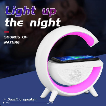 Lampă RGB 3 în 1 cu Încărcare Wireless, Boxă Bluetooth și Ceas LED, A-145-17