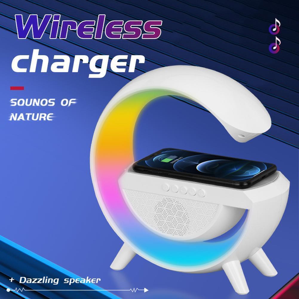 Lampă RGB 3 în 1 cu Încărcare Wireless, Boxă Bluetooth și Ceas LED, A-145-17