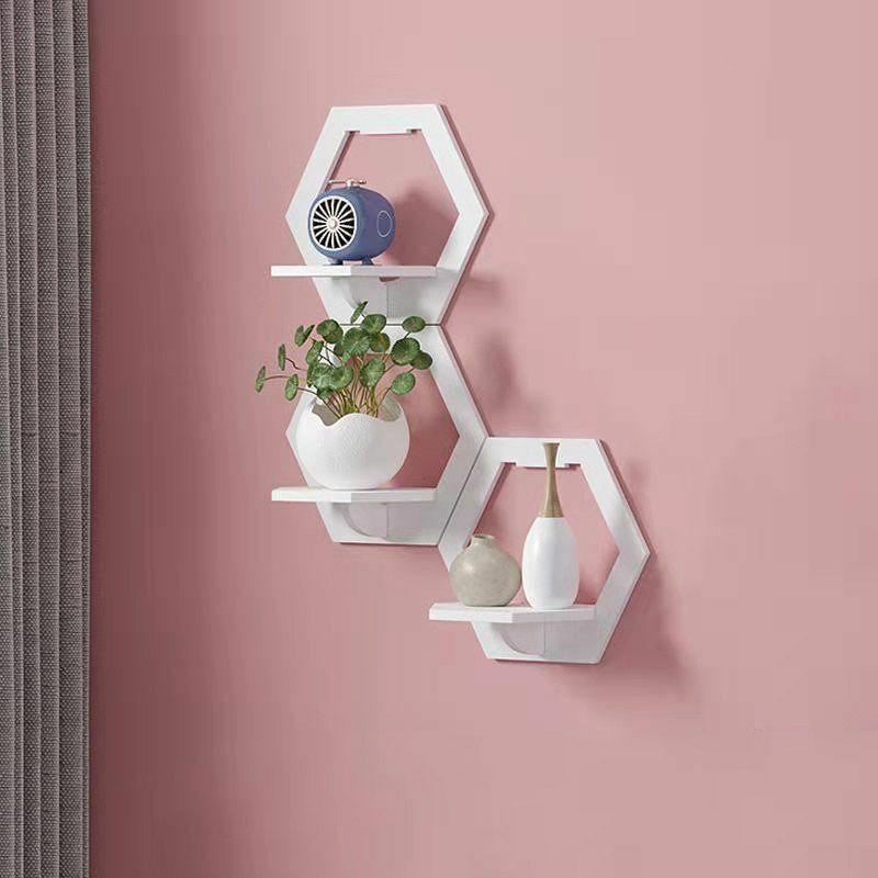 Set 3 rafturi decorative in forma de hexagon — Confort Practic Pentru Casa Ta