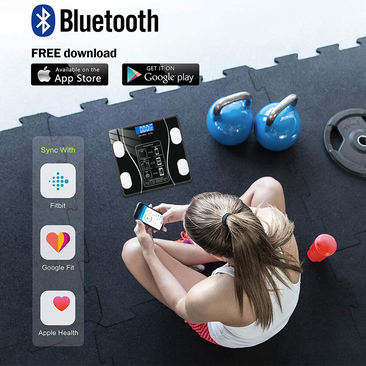 Cantar corporal cu ecran digital Iluminat conectare bluetooth — Confort Personal Zi de Zi